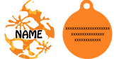 Island Floral Orange HD Dog ID Tag